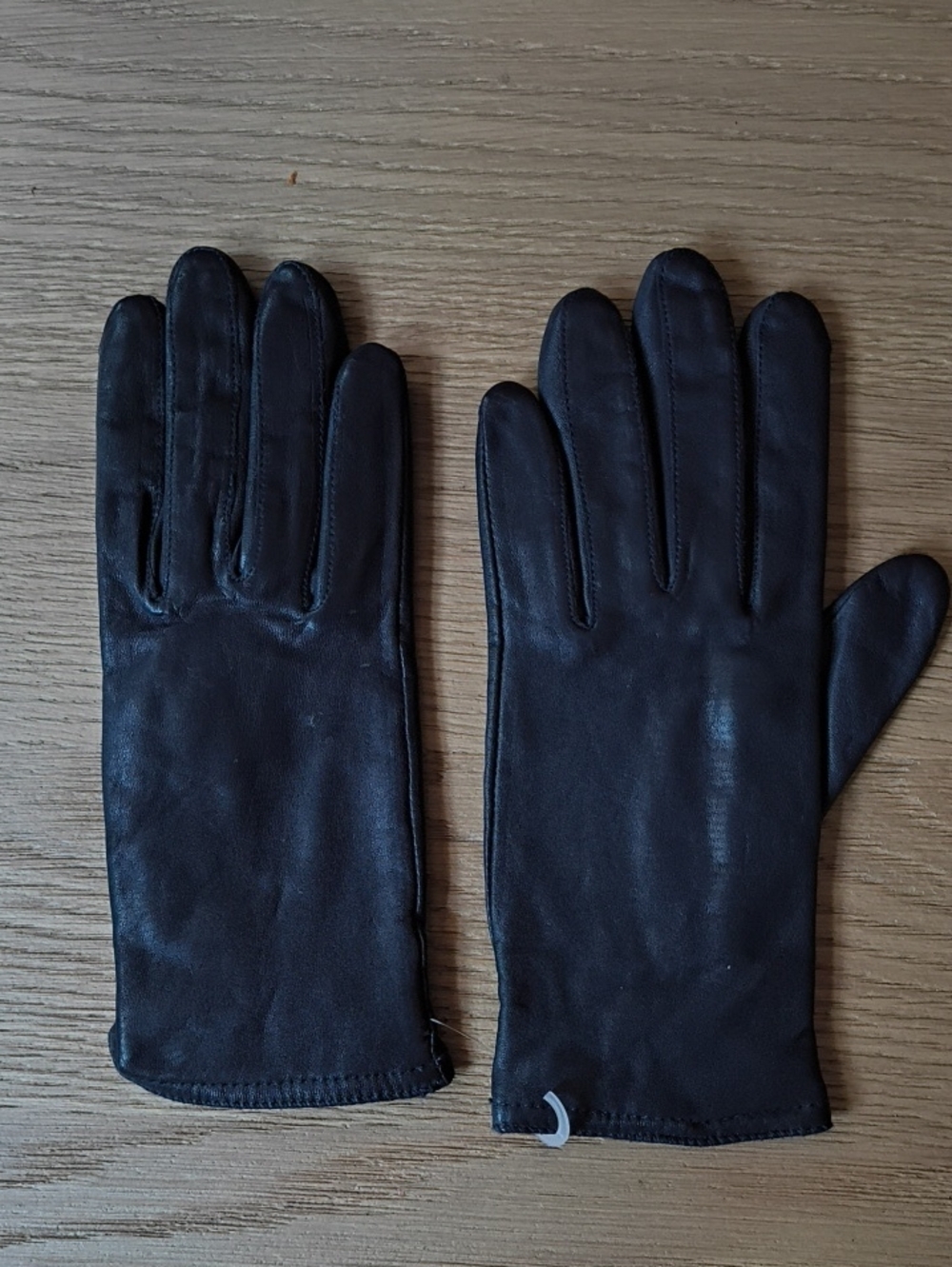 Gates Navy Blue Genuine Leather Gloves Womens Small S Acrylic Knit Lined 8"